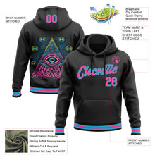 Load image into Gallery viewer, Custom Stitched Black Pink-Sky Blue 3D Pattern Design Evil Eyes Sports Pullover Sweatshirt Hoodie