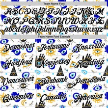 Load image into Gallery viewer, Custom Stitched White Black 3D Pattern Design Evil Eyes Sports Pullover Sweatshirt Hoodie