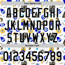 Load image into Gallery viewer, Custom Stitched White Black 3D Pattern Design Evil Eyes Sports Pullover Sweatshirt Hoodie