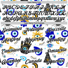 Load image into Gallery viewer, Custom Stitched White Black 3D Pattern Design Evil Eyes Sports Pullover Sweatshirt Hoodie