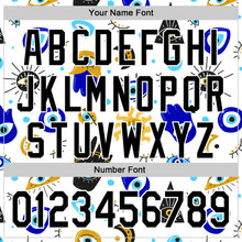 Load image into Gallery viewer, Custom Stitched White Black 3D Pattern Design Evil Eyes Sports Pullover Sweatshirt Hoodie