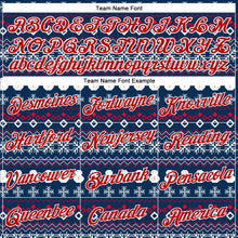 Load image into Gallery viewer, Custom Stitched Navy Red-White 3D Christmas Sports Pullover Sweatshirt Hoodie
