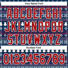 Load image into Gallery viewer, Custom Stitched Navy Red-White 3D Christmas Sports Pullover Sweatshirt Hoodie