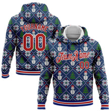 Load image into Gallery viewer, Custom Stitched Royal Red-White 3D Christmas Sports Pullover Sweatshirt Hoodie
