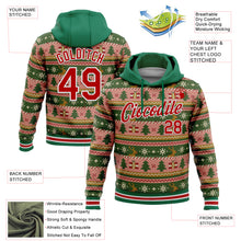 Load image into Gallery viewer, Custom Stitched Kelly Green Red-White 3D Christmas Sports Pullover Sweatshirt Hoodie