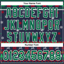 Load image into Gallery viewer, Custom Stitched Navy Kelly Green-White 3D Christmas Sports Pullover Sweatshirt Hoodie