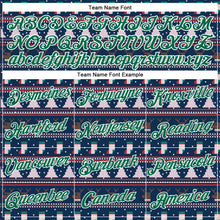 Load image into Gallery viewer, Custom Stitched Navy Kelly Green-White 3D Christmas Sports Pullover Sweatshirt Hoodie