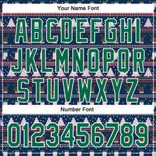 Load image into Gallery viewer, Custom Stitched Navy Kelly Green-White 3D Christmas Sports Pullover Sweatshirt Hoodie