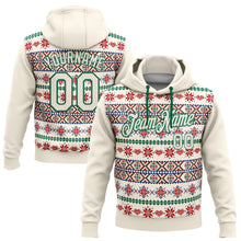 Load image into Gallery viewer, Custom Stitched Cream Red-White 3D Christmas Sports Pullover Sweatshirt Hoodie