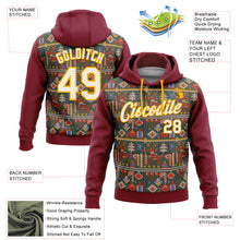 Load image into Gallery viewer, Custom Stitched Crimson Cream-Gold 3D Christmas Sports Pullover Sweatshirt Hoodie
