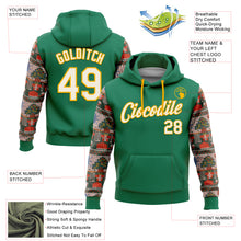 Load image into Gallery viewer, Custom Stitched Kelly Green Cream-Gold 3D Christmas Sports Pullover Sweatshirt Hoodie