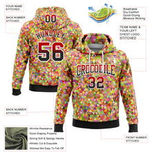 Load image into Gallery viewer, Custom Stitched Gold Red-Black Fade 3D Pattern Design Geometric Triangle Shapes Sports Pullover Sweatshirt Hoodie