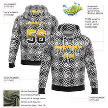Load image into Gallery viewer, Custom Stitched White Gold-Black 3D Pattern Design Geometric Gradient Square Shapes Sports Pullover Sweatshirt Hoodie