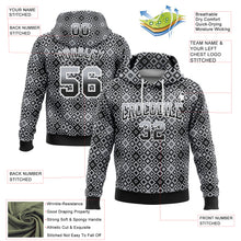 Load image into Gallery viewer, Custom Stitched Gray Black-White 3D Pattern Design Geometric Gradient Square Shapes Sports Pullover Sweatshirt Hoodie