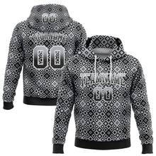 Load image into Gallery viewer, Custom Stitched Gray Black-White 3D Pattern Design Geometric Gradient Square Shapes Sports Pullover Sweatshirt Hoodie