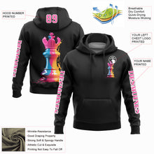 Load image into Gallery viewer, Custom Black Pink-White 3D Watercolor Chess Piece International Chess Day Sports Pullover Sweatshirt Hoodie