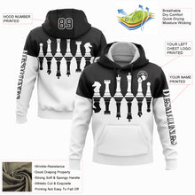 Load image into Gallery viewer, Custom Black White 3D Chess International Chess Day Sports Pullover Sweatshirt Hoodie