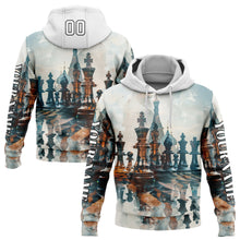 Load image into Gallery viewer, Custom White Black 3D Chess International Chess Day Sports Pullover Sweatshirt Hoodie