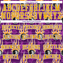 Load image into Gallery viewer, Custom Stitched Purple Gold-White 3D Billiard Snooker 8 Ball With Hotrod Flame Sports Pullover Sweatshirt Hoodie