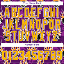 Load image into Gallery viewer, Custom Stitched Purple Gold-White 3D Billiard Snooker 8 Ball With Hotrod Flame Sports Pullover Sweatshirt Hoodie