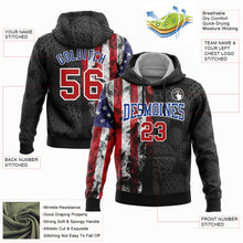 Load image into Gallery viewer, Custom Stitched Black Red-Royal 3D Golf Ball American Flag Sports Pullover Sweatshirt Hoodie