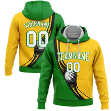Load image into Gallery viewer, Custom Stitched Yellow White-Grass Green 3D Golf Ball Sports Pullover Sweatshirt Hoodie