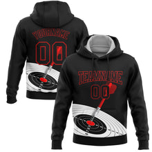 Load image into Gallery viewer, Custom Stitched Black Red 3D Dart Board Target Sports Pullover Sweatshirt Hoodie