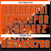 Load image into Gallery viewer, Custom Stitched Orange Black-White 3D Flame Dart Board Sports Pullover Sweatshirt Hoodie