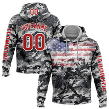 Load image into Gallery viewer, Custom Camo Red-White 3D USA Flag Sports Pullover Sweatshirt Salute To Service Hoodie