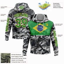 Load image into Gallery viewer, Custom Camo Grass Green-Yellow 3D Brasil Brazilian Flag Sports Pullover Sweatshirt Salute To Service Hoodie