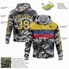 Load image into Gallery viewer, Custom Camo Yellow-US Navy Blue 3D Colombia Colombian Flag Sports Pullover Sweatshirt Salute To Service Hoodie