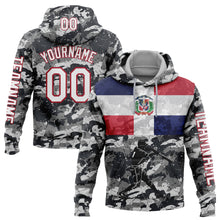 Load image into Gallery viewer, Custom Camo White-Red 3D Dominican Republic Flag Sports Pullover Sweatshirt Salute To Service Hoodie