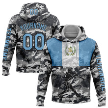 Load image into Gallery viewer, Custom Camo Light Blue-Black 3D Guatemala Guatemalan Flag Sports Pullover Sweatshirt Salute To Service Hoodie