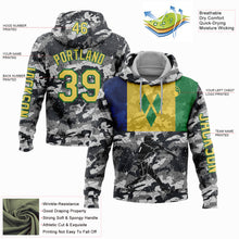 Load image into Gallery viewer, Custom Camo Yellow-Grass Green 3D Saint Vincent And The Grenadines Flag Sports Pullover Sweatshirt Salute To Service Hoodie