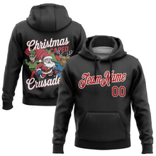 Load image into Gallery viewer, Custom Stitched Black Red-White Funny Christmas 3D Sports Pullover Sweatshirt Hoodie