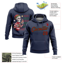 Load image into Gallery viewer, Custom Stitched Navy Kelly Green-Red Funny Christmas 3D Sports Pullover Sweatshirt Hoodie