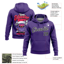 Load image into Gallery viewer, Custom Stitched Purple Black-White Funny Christmas 3D Sports Pullover Sweatshirt Hoodie