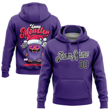 Load image into Gallery viewer, Custom Stitched Purple Black-White Funny Christmas 3D Sports Pullover Sweatshirt Hoodie