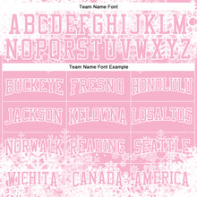 Load image into Gallery viewer, Custom Stitched Light Pink White Christmas Snowflakes 3D Sports Pullover Sweatshirt Hoodie