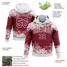 Load image into Gallery viewer, Custom Stitched Crimson White Christmas Snowflakes 3D Sports Pullover Sweatshirt Hoodie