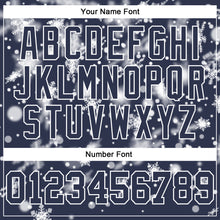 Load image into Gallery viewer, Custom Stitched Navy White Christmas Snowflakes 3D Sports Pullover Sweatshirt Hoodie