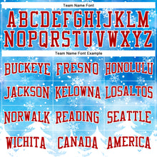 Load image into Gallery viewer, Custom Stitched Powder Blue Red-White Christmas Snowflakes 3D Sports Pullover Sweatshirt Hoodie