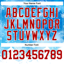 Load image into Gallery viewer, Custom Stitched Powder Blue Red-White Christmas Snowflakes 3D Sports Pullover Sweatshirt Hoodie