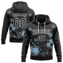 Load image into Gallery viewer, Custom Stitched Black White Christmas Snowflakes 3D Sports Pullover Sweatshirt Hoodie