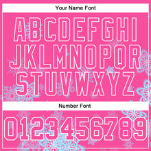 Load image into Gallery viewer, Custom Stitched Pink White Christmas Snowflakes 3D Sports Pullover Sweatshirt Hoodie