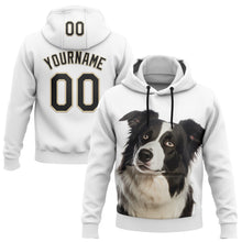 Load image into Gallery viewer, Custom Stitched White Black-Cream 3D Pattern Design Border Collie Sports Pullover Sweatshirt Hoodie