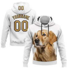 Load image into Gallery viewer, Custom Stitched White Old Gold-Black 3D Pattern Design Golden Retriever Dog Sports Pullover Sweatshirt Hoodie