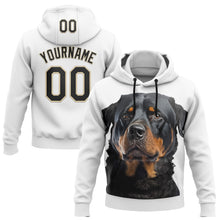 Load image into Gallery viewer, Custom Stitched White Black-Cream 3D Pattern Design Rottweiler Dog Sports Pullover Sweatshirt Hoodie