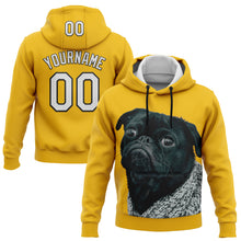 Load image into Gallery viewer, Custom Stitched Yellow White-Black 3D Pattern Design Pug Dog Sports Pullover Sweatshirt Hoodie