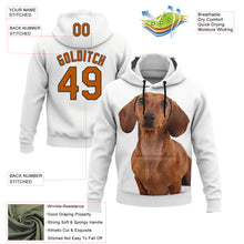 Load image into Gallery viewer, Custom Stitched White Texas Orange-Black 3D Pattern Design Dachshund Dog Sports Pullover Sweatshirt Hoodie